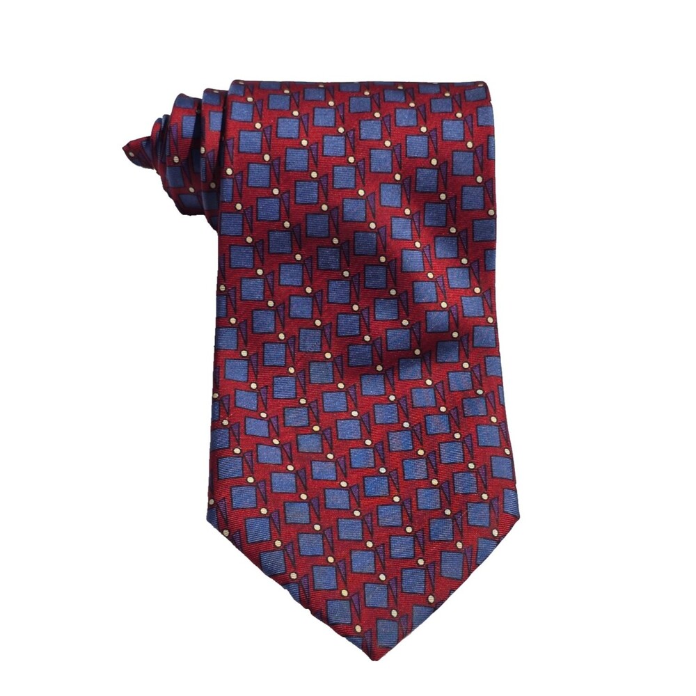 Christian Dior Monsieur Tie Mens Silk Necktie Classic Made In USA Geometric